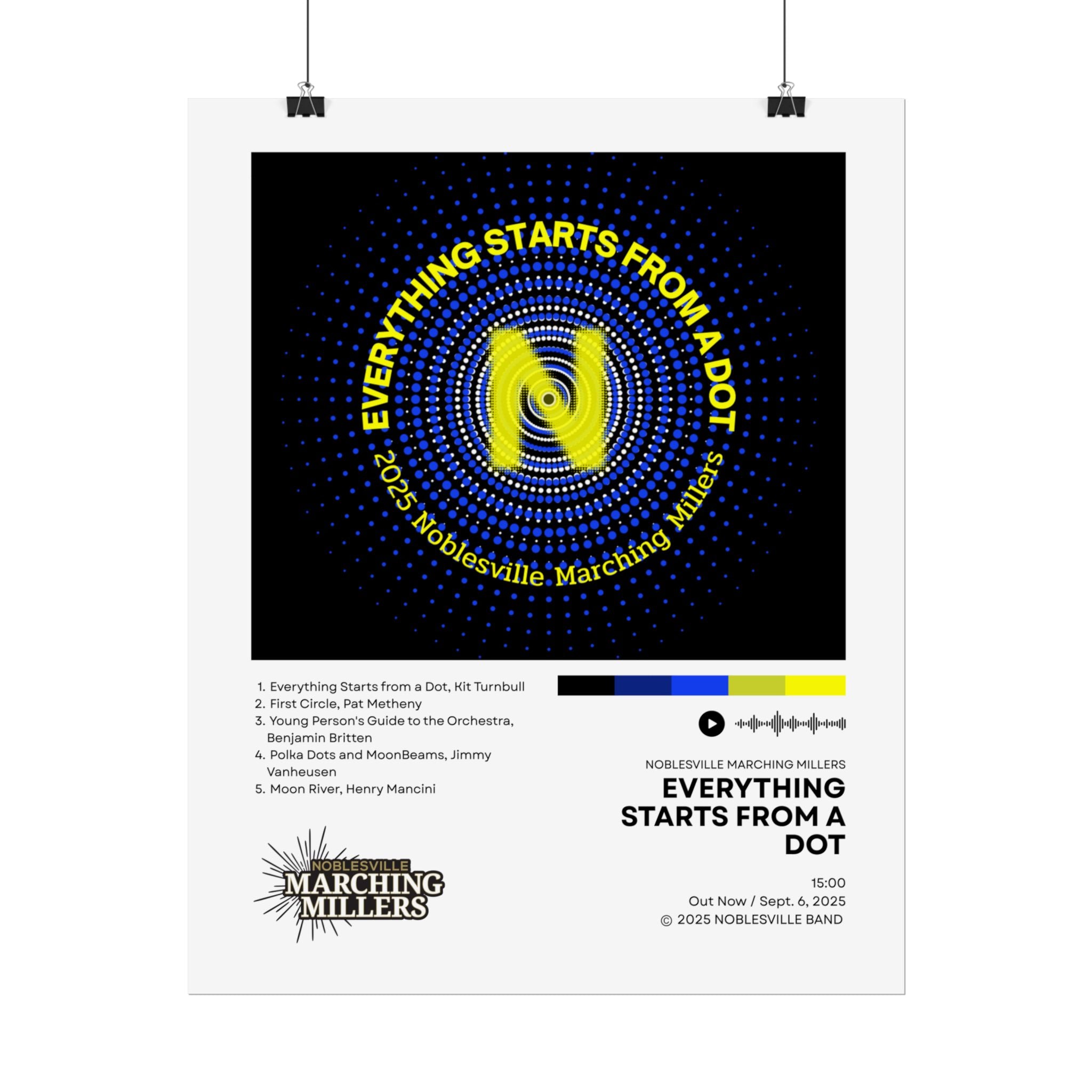 Everything Starts From A Dot Poster | 2025 Noblesville Marching Millers Vinyl-Style Show Art