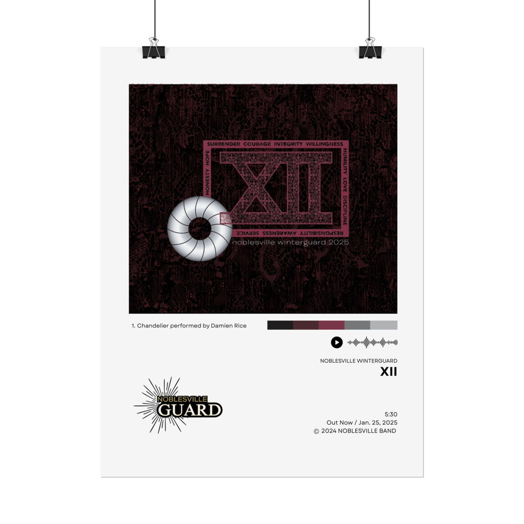 XII Poster | 2024-2025 Noblesville Winter Guard Vinyl-Style Show Art