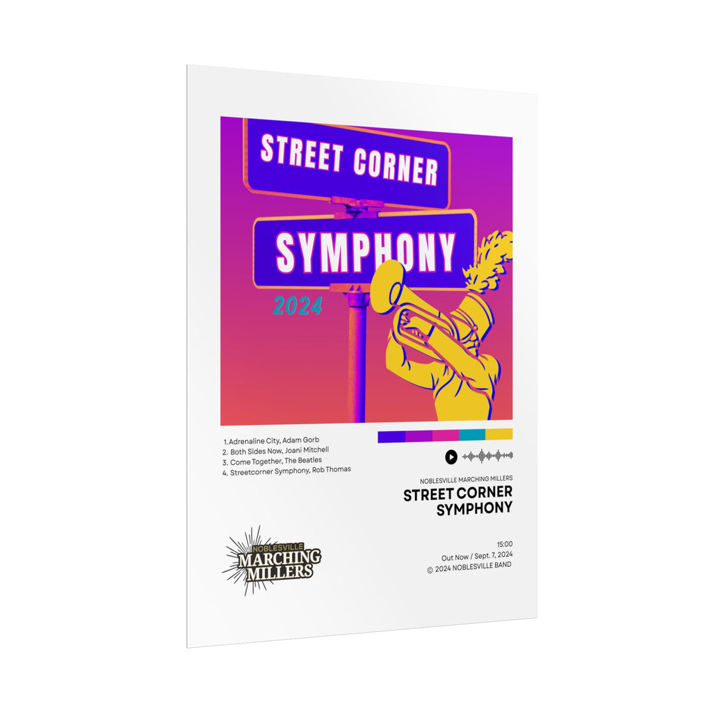 Street Corner Symphony Poster | 2024 Noblesville Marching Millers Vinyl-Style Show Art
