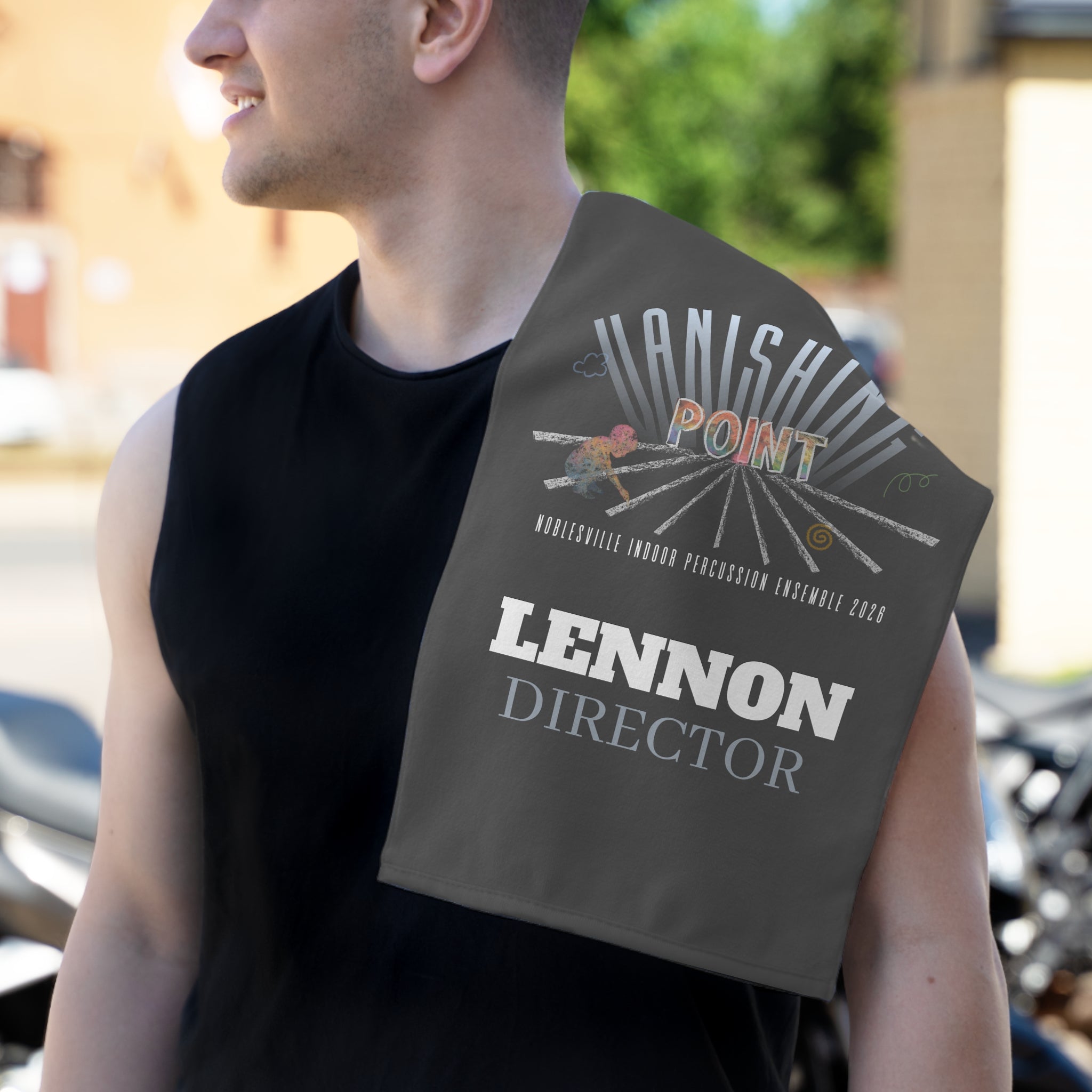 2026 Noblesville Indoor Percussion “Vanishing Point” Personalized Rally Towel | Name & Section
