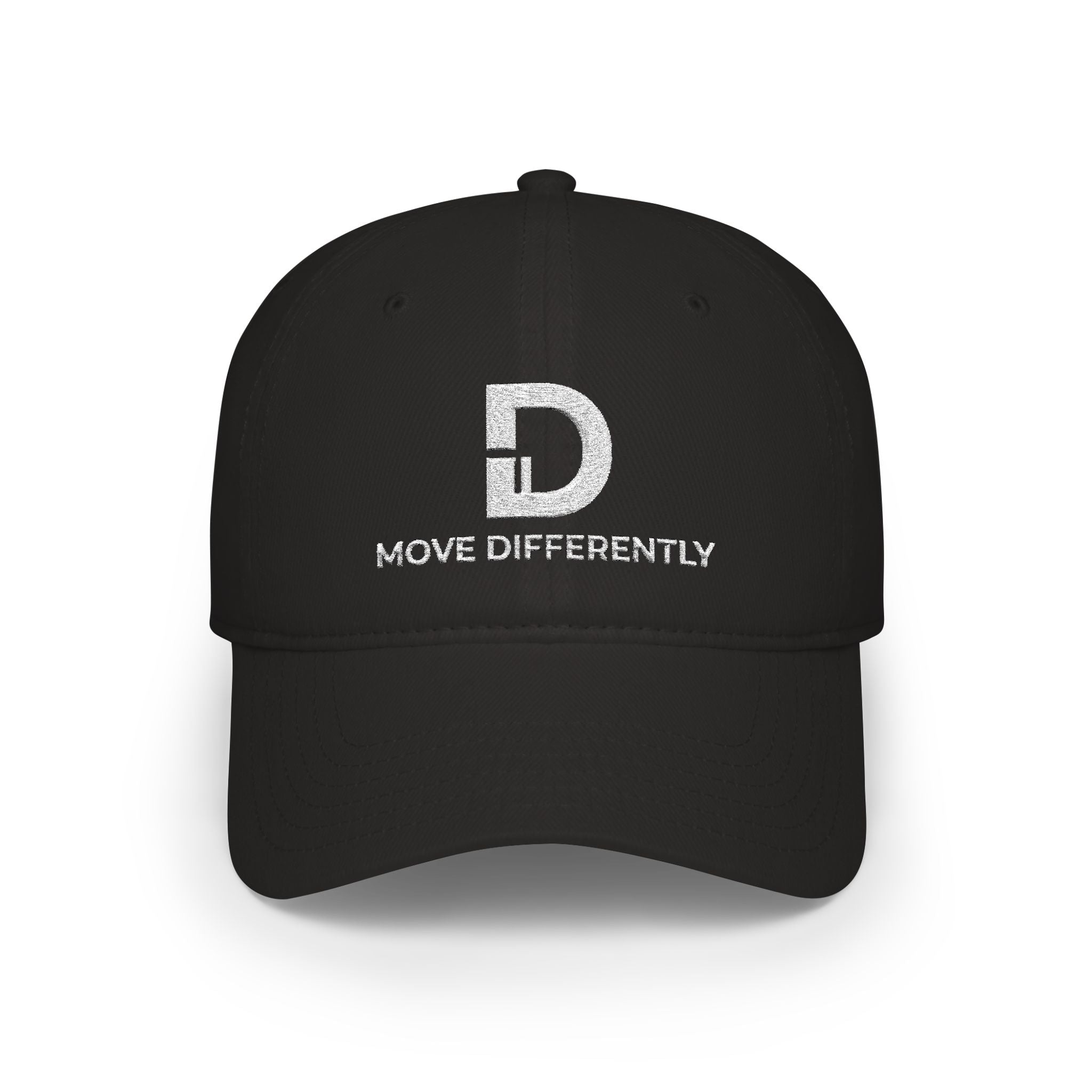 D.DIB Move Differently Band Hat | Black Cap with White D Logo | Marching Band Fan Hat