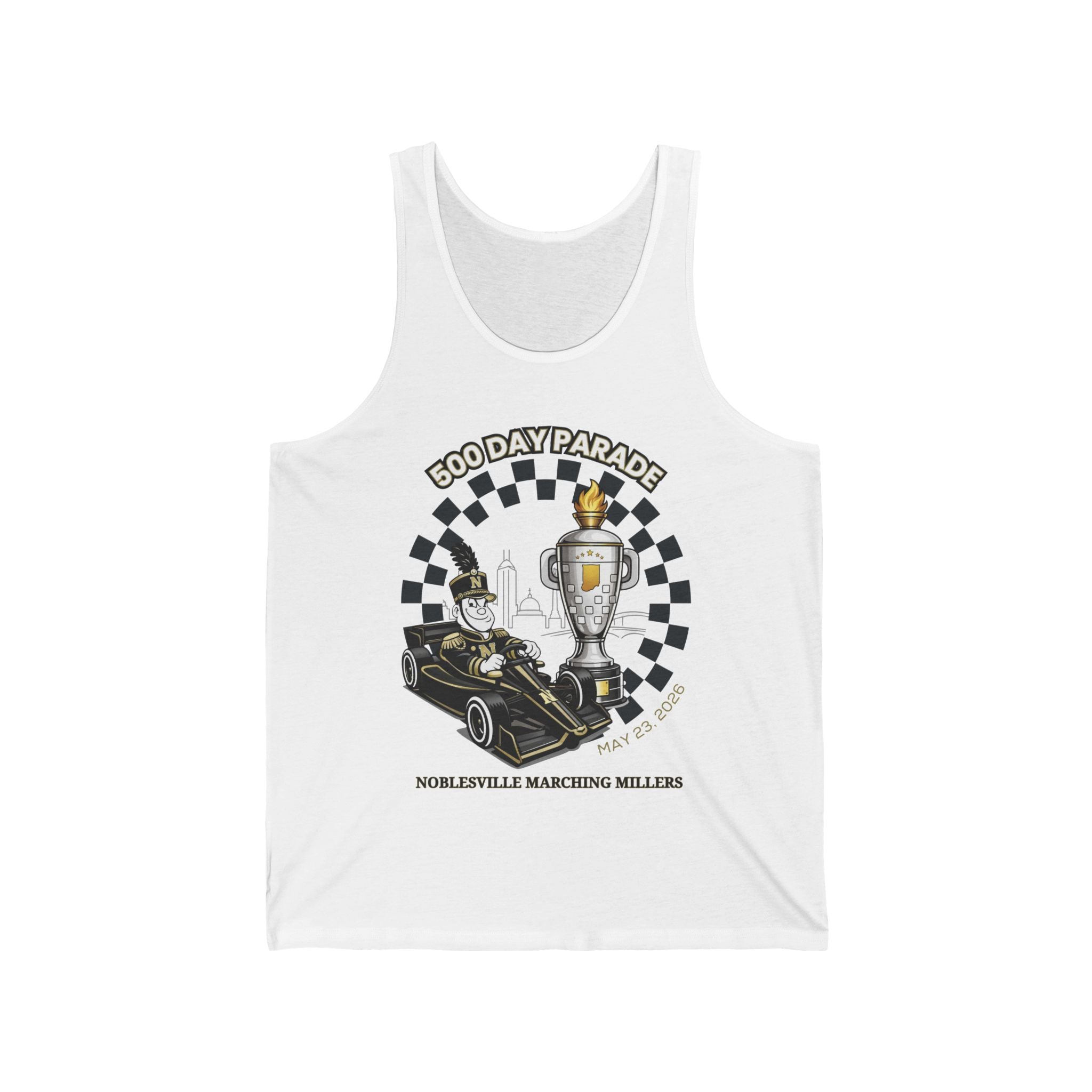 500 Day Parade Tank Top – Noblesville Marching Millers | Indianapolis Band Unisex Jersey Tank 2026