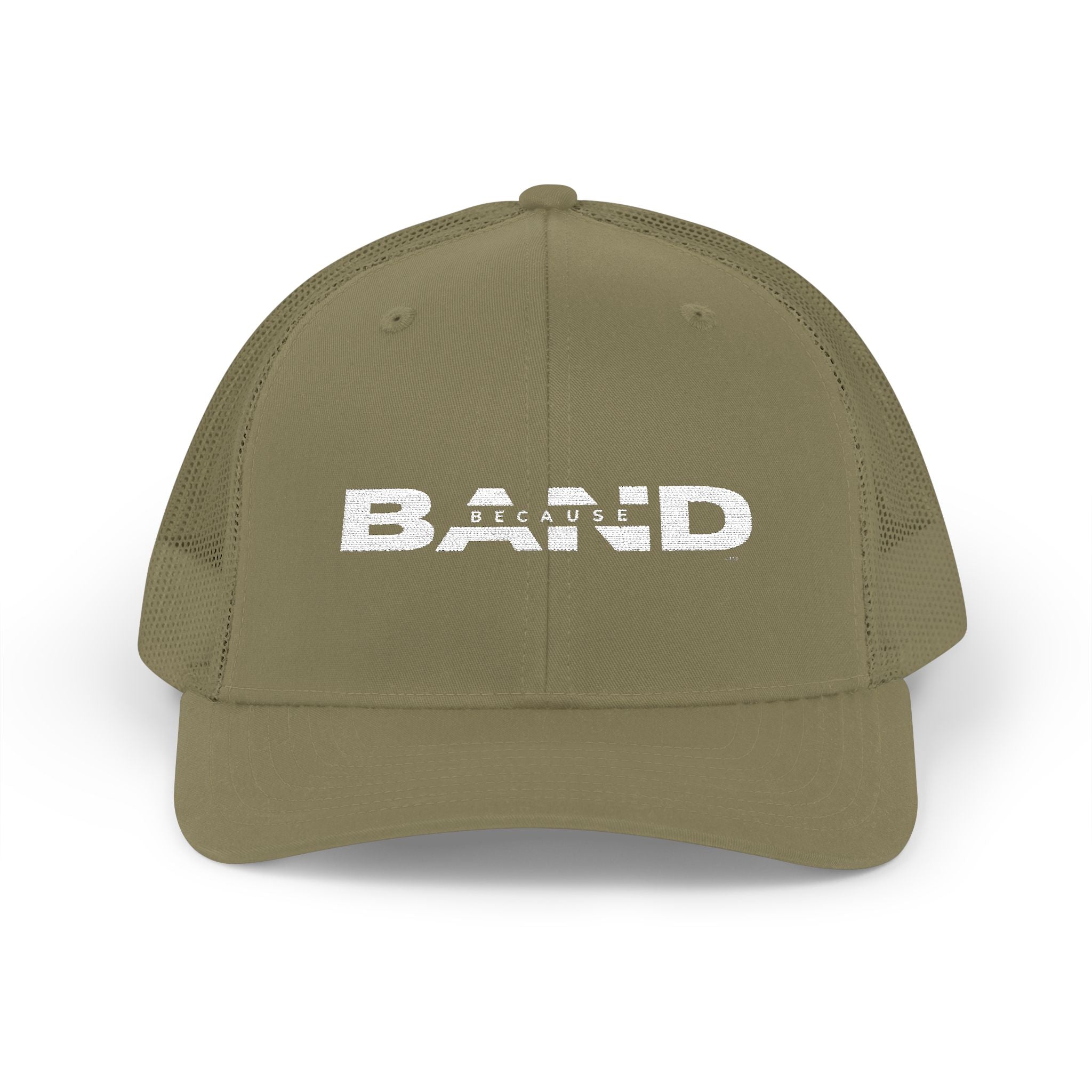 “Because Band” Snapback Trucker Cap – Embroidered Logo