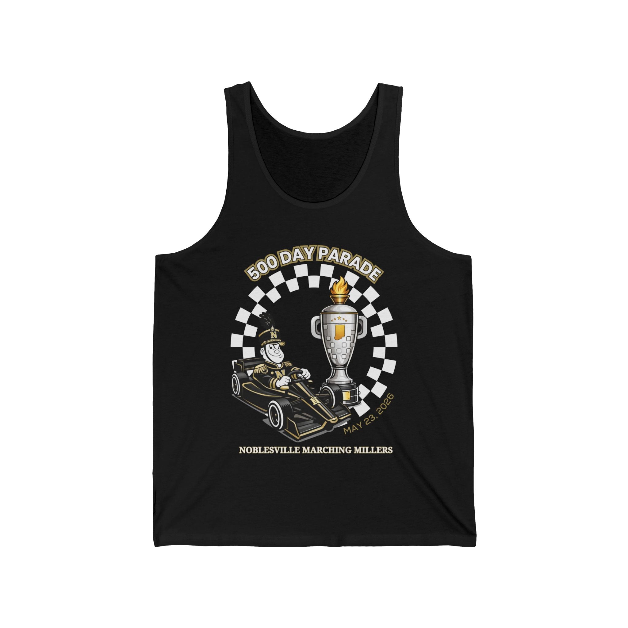 500 Day Parade Tank Top – Noblesville Marching Millers | Indianapolis Band Unisex Jersey Tank 2026