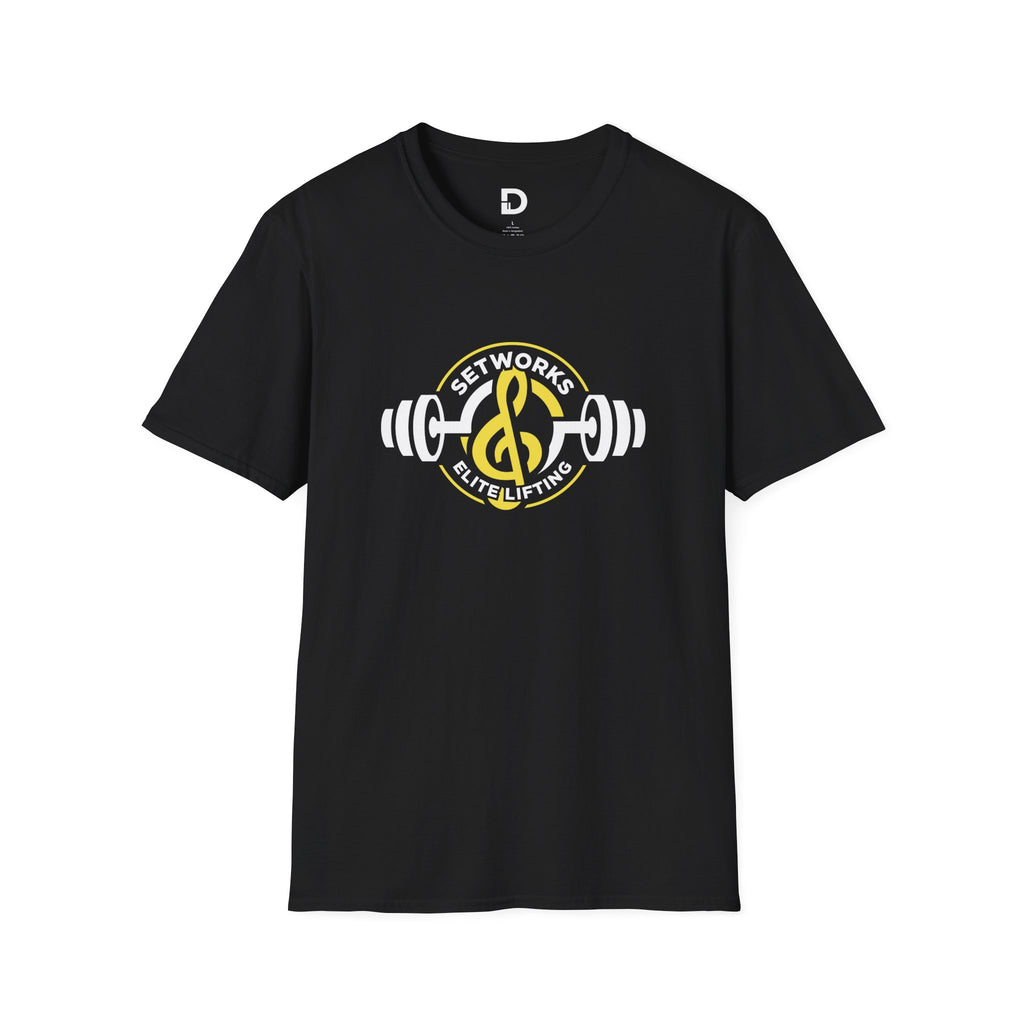 Prop Crew “Setworks Elite Lifting” Yellow Logo Softstyle T-Shirt | Band Prop Crew Shirt