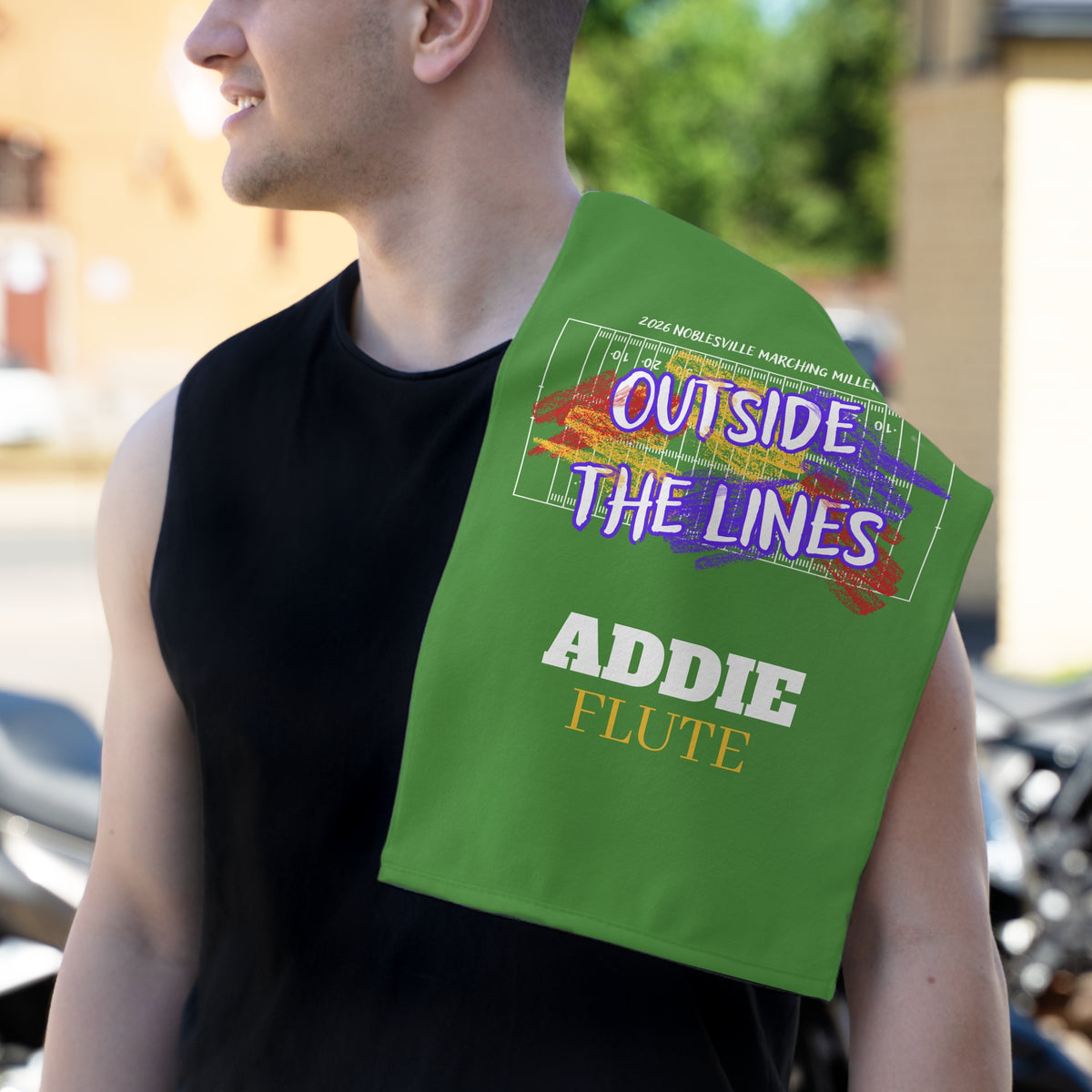 2026 Noblesville Marching Millers “Outside the Lines” Personalized Rally Towel | Name & Section
