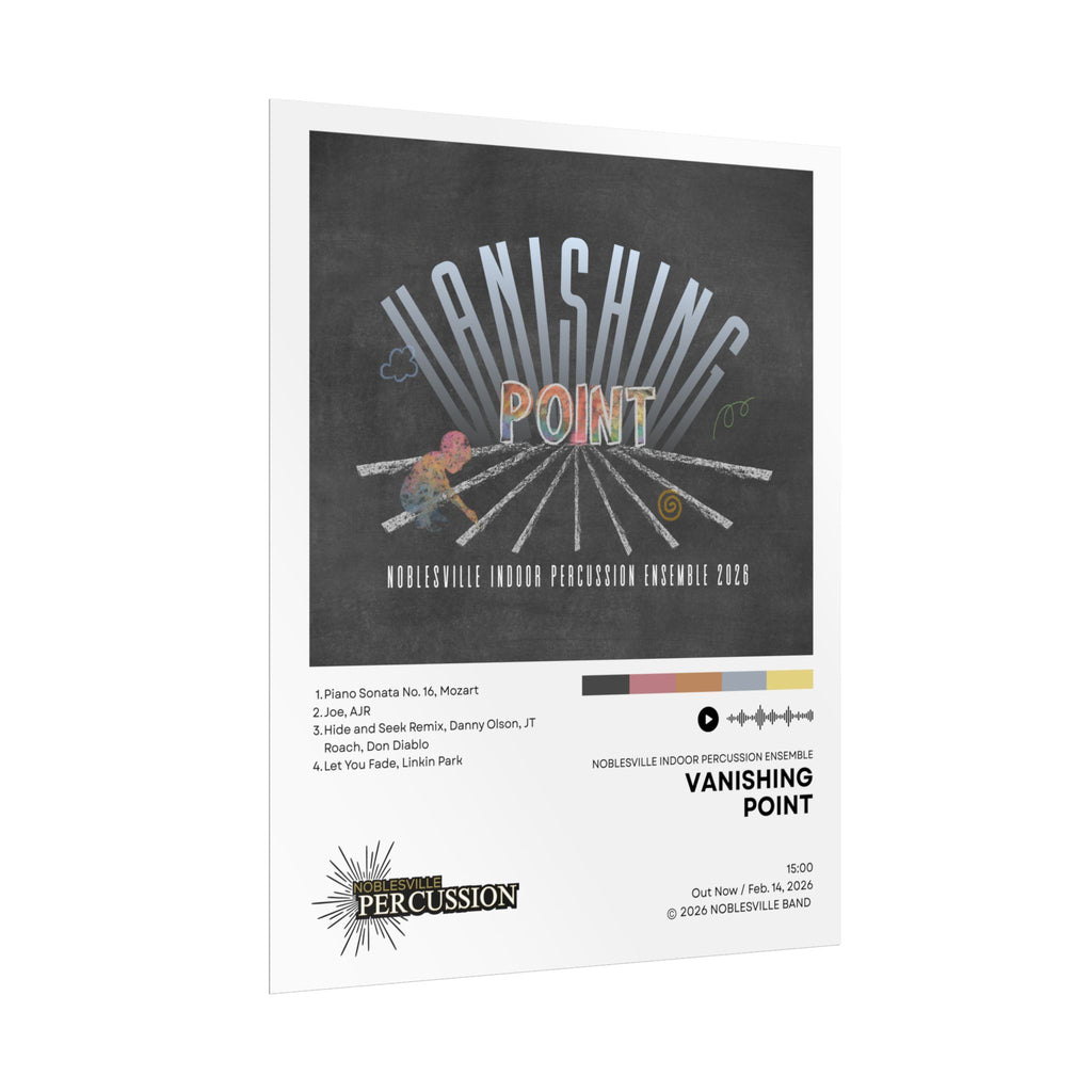 “Vanishing Point” Vinyl Cover Show Poster | 2026 Noblesville Indoor Percussion