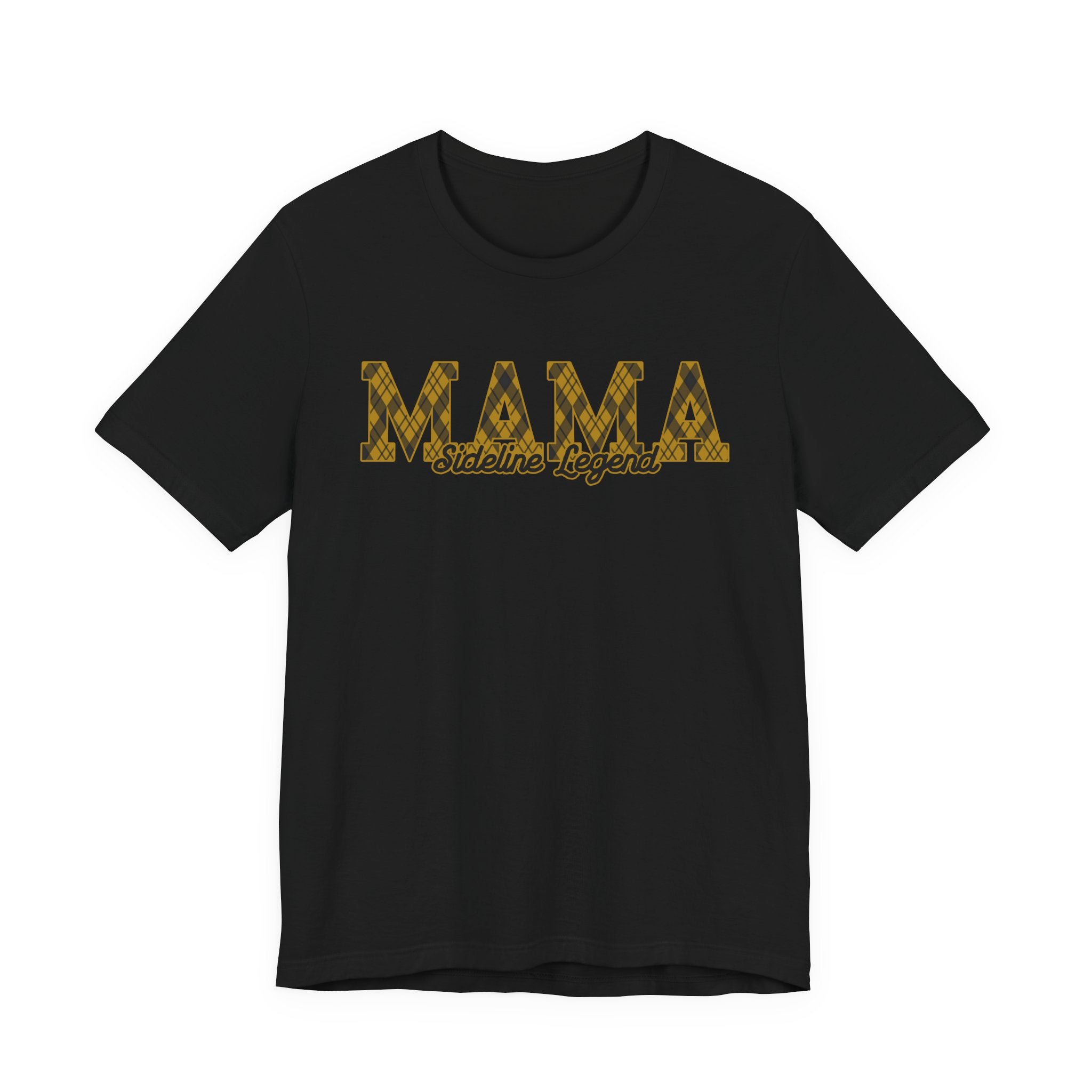 Plaid Gold “MAMA” Sideline Legend Shirt | Trendy Band Mom Tee