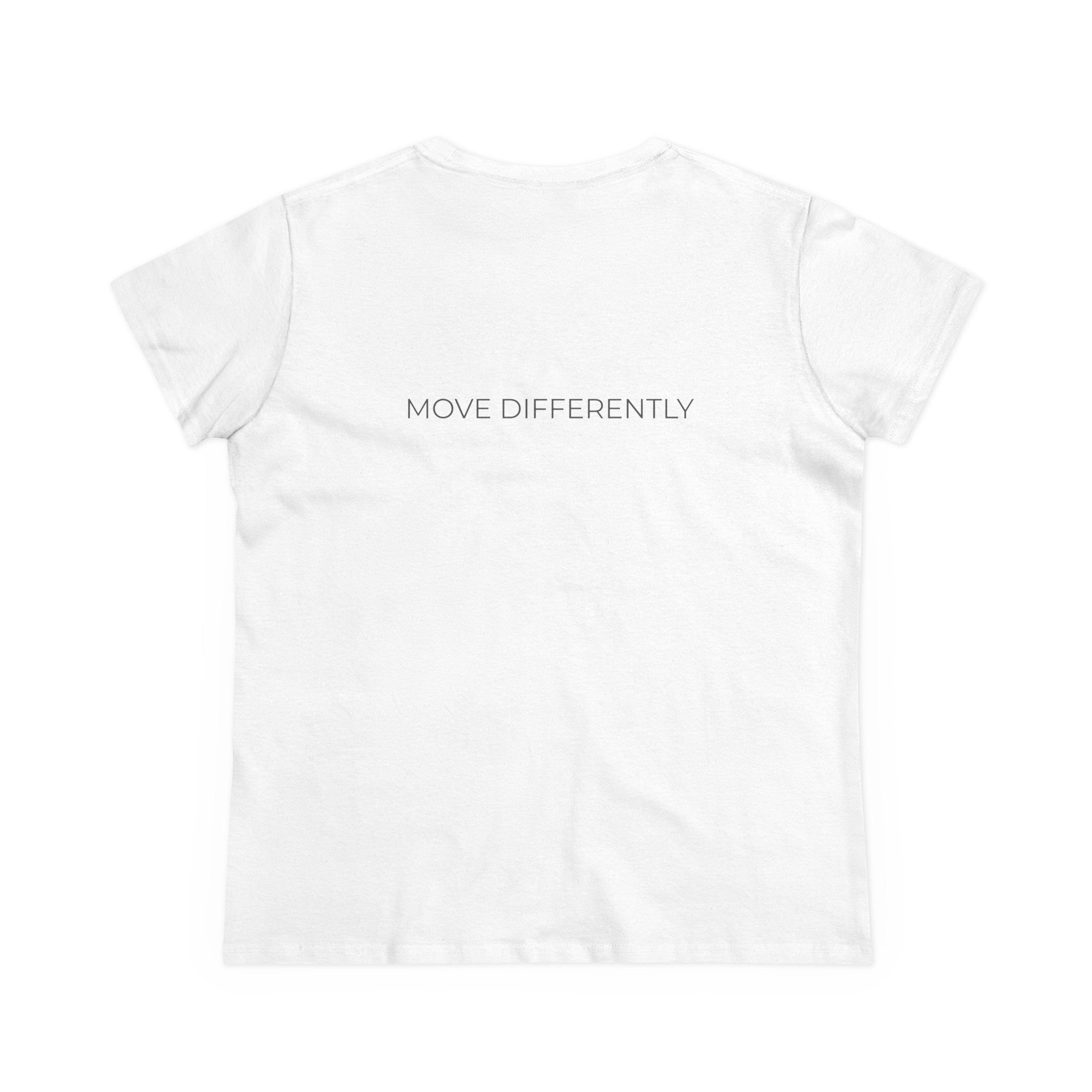 D.DIB Signature Women’s Tee – “MOVE DIFFERENTLY” Cotton Shirt