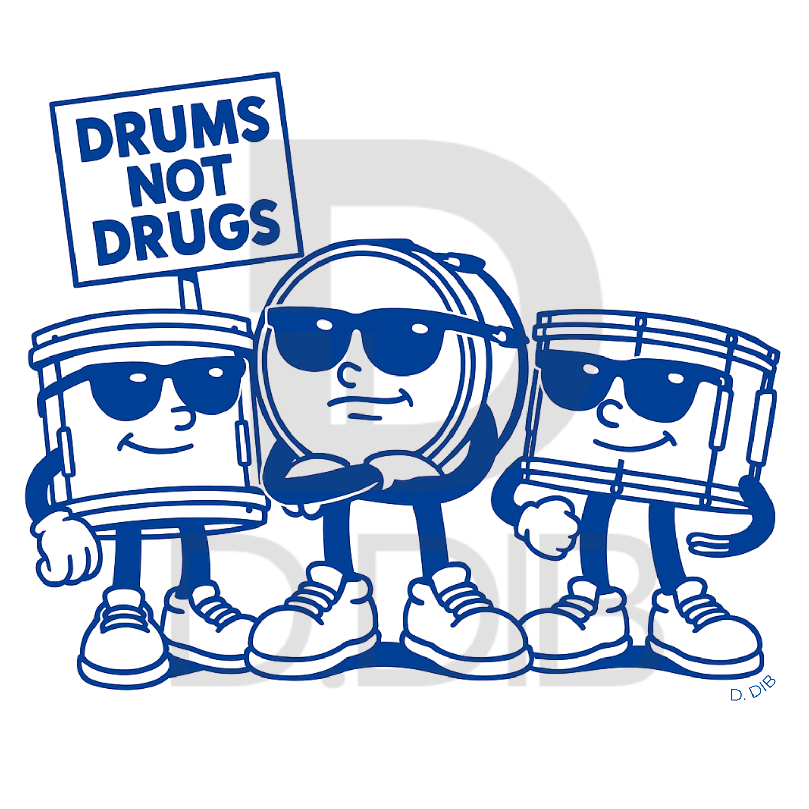 “Drums Not Drugs” Retro Graphic Tee — Percussion Design