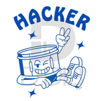 Hacker Retro Cartoon Long Sleeve Tee — Drumline Noise Maker Design
