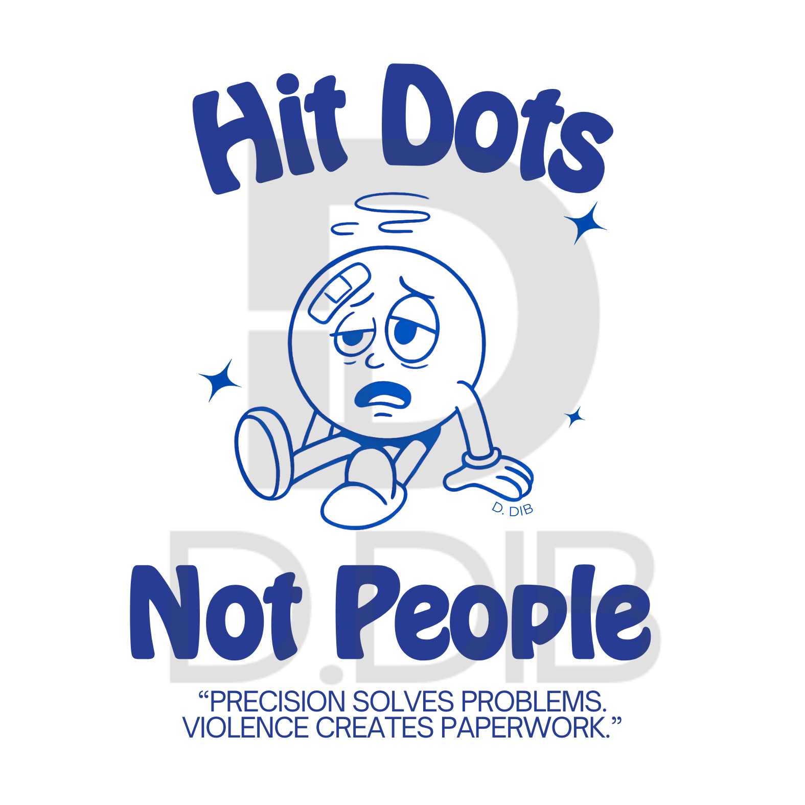 Hit Dots Not People Retro Graphic Tee | Precision Over Chaos Design
