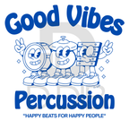 Good Vibes Percussion Retro Long Sleeve Graphic Tee — Happy Beats For Happy People