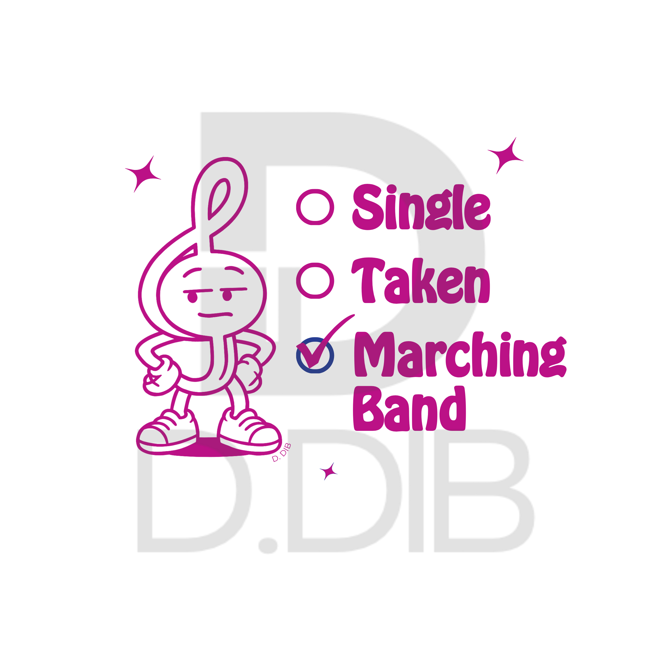 Marching Band Relationship Status Retro Long Sleeve Graphic Tee